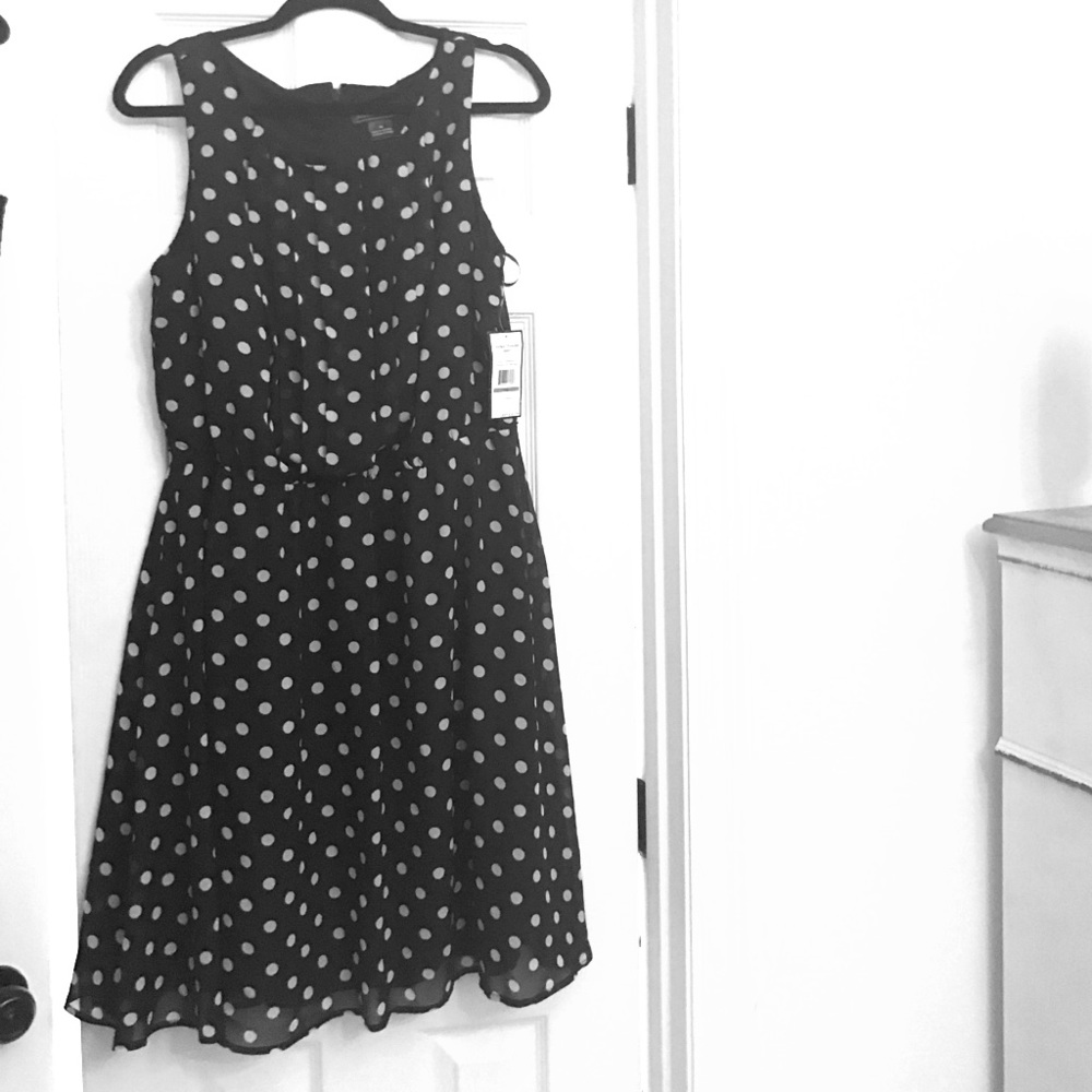 Jessica Howard Black and White Polka Dot Mini Dress